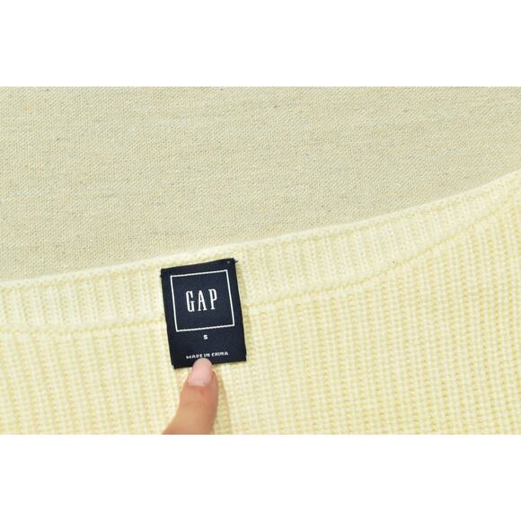 GAP Women's Yellow & White Striped Pullover Sweater Regular Size S Boat Neck - Picture 5 of 8